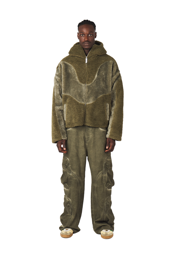 Burnt Olive Fleece Jacket